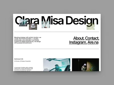 Clara - Editorial Portoflio Readymag Template animation branding creative design designer layout minimal portfolio readymag template ui uiux web webdesign website