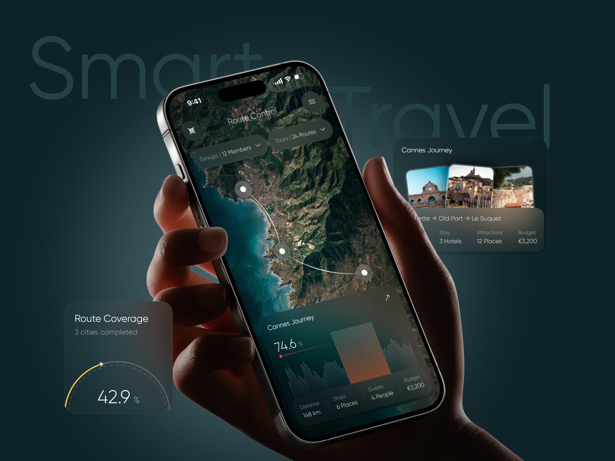 Travique | Smart Travel Route Control UI adventure planner app b2b saas application data visualization uiux fleet tracking ui itinerary planner ui kpi dashboard app logistics tracker app mapping application navigation application premium mobile app route tracking dashboard smart logistics ui travel analytics platform travel saas app travel uiux