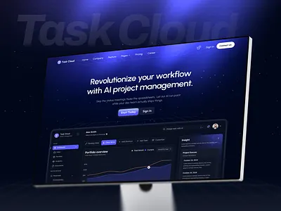 TaskCloud - SaaS Website Desgin design hr rumen landingpage project management saas saas design saas website task management website ui uidesign ux web design webdesign website website design