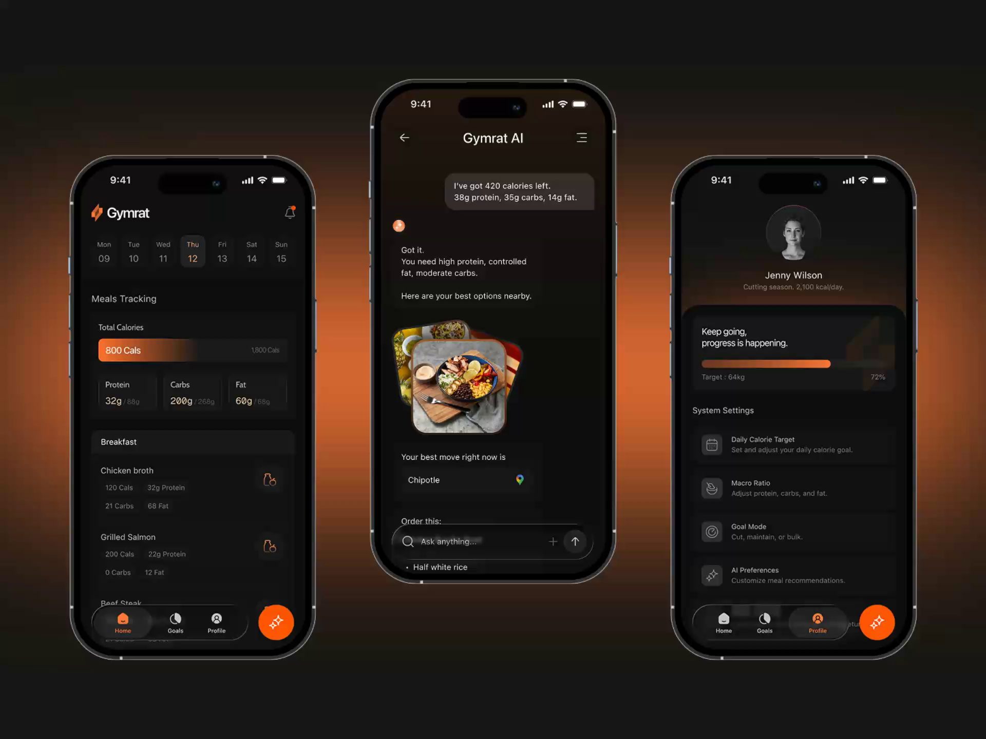 Example of Gymrat Fitness App UI/UX Design