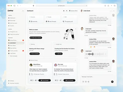 Chattri - Dashboard Team Communication card chat clean cominication dashboard comunication dashboard design management message product design saas dashboard task team chat ui uiux user experience user interface ux