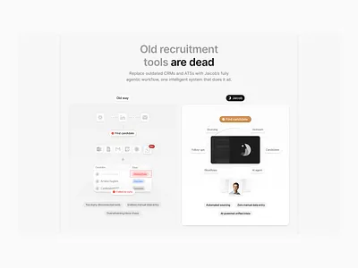 Jaicob — System Shift agent ai blockchains clean ui dashboard developer development graphic design interface design landing page light mode product design recruitment saas tools ui ui design ui ux web design website
