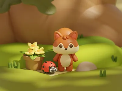 Acorn & Berry ! 3d character concept ill illustration