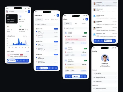 Logistics Mobile App UI UX Design | Shipment Management app interface product service startup ui ux web