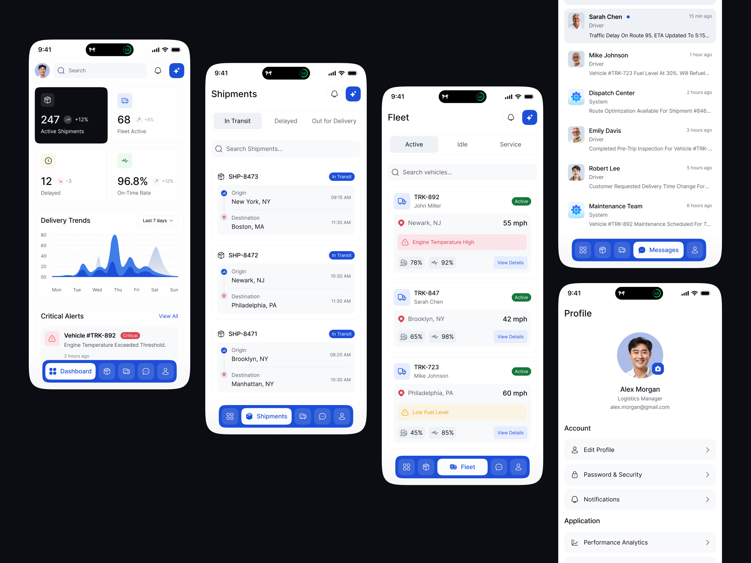 Example of Logistics Mobile App UI UX Design | Shipment Management