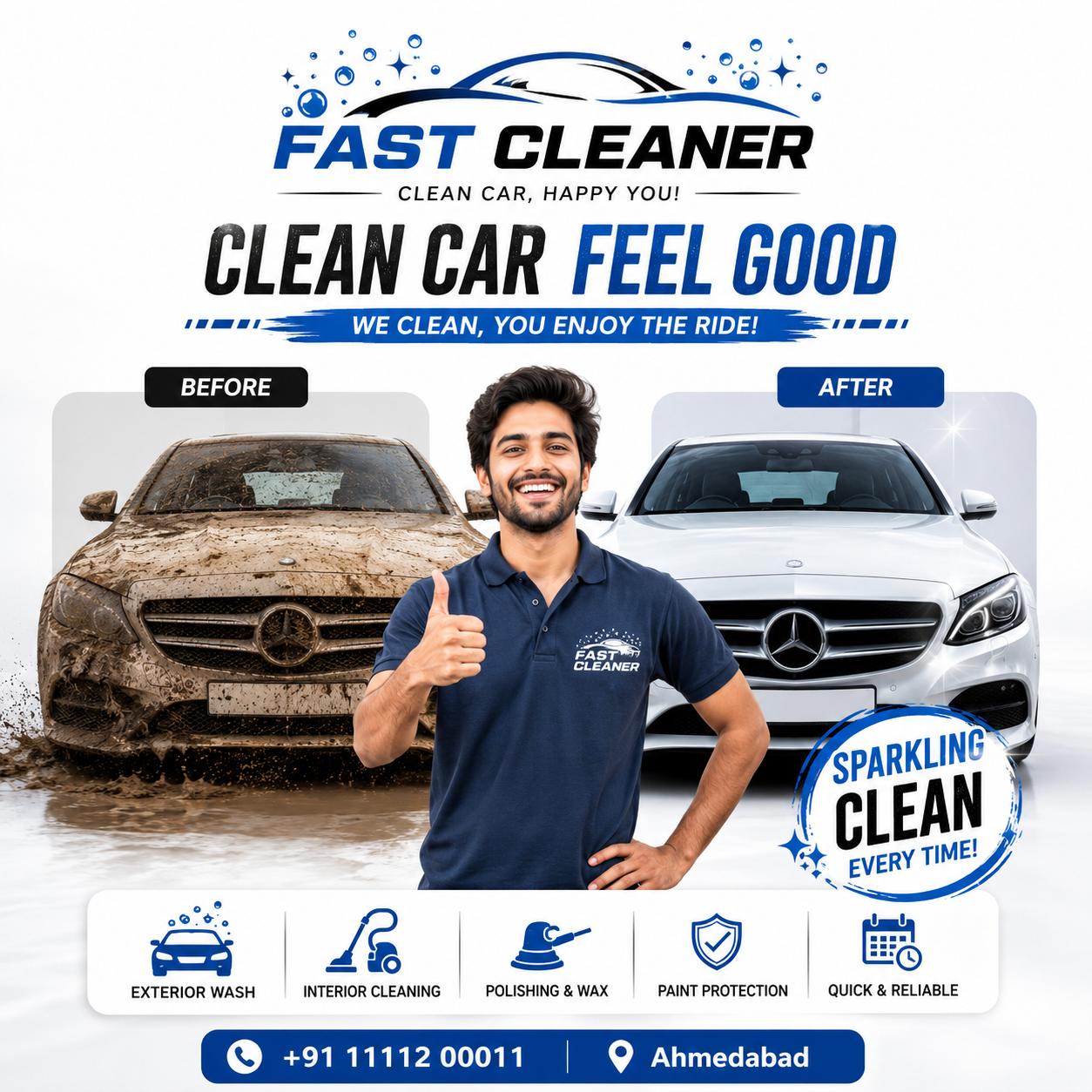 Car Cleaner Social Media Post branding creative design design graphic design photoshop post design social media post