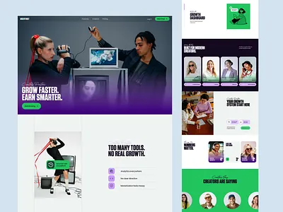 Creator Growth Website creator creator growth creator growth website interface product ui ux web
