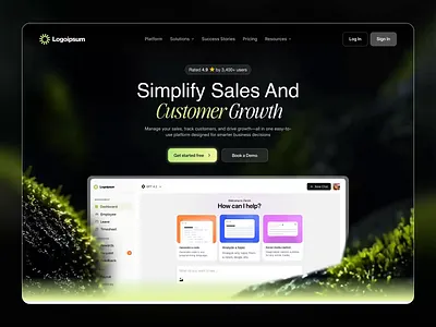 Growvora Conversion-Focused SaaS Landing ai conversion dashboard ui digital product figma hilf al hilf al llc interface landing page modern website product design saas saas design startup ui ui design ux design visual web design website design