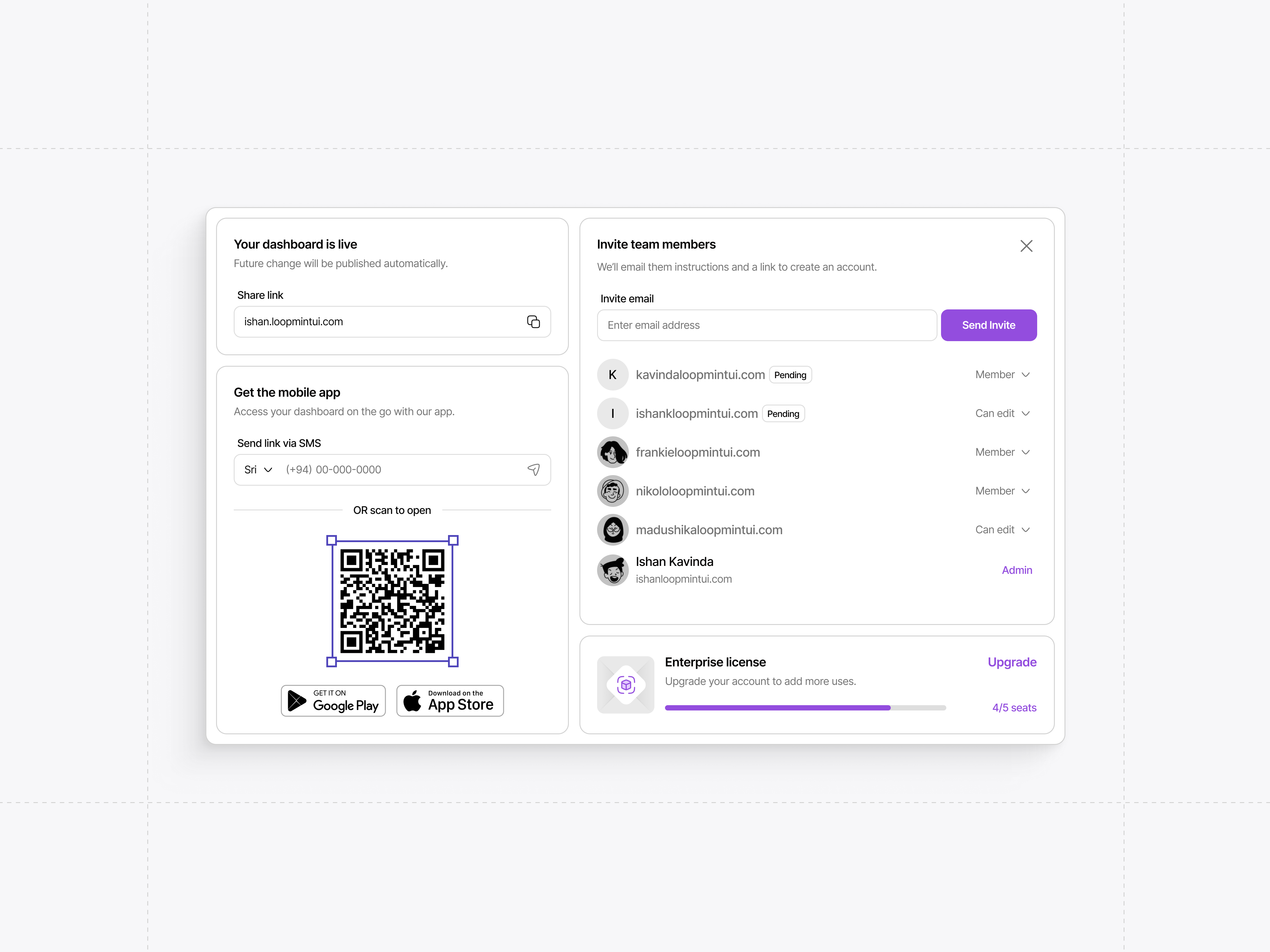 Share Modal | Clean UI admin dashboard clean ui collaboration ui dashboard modal figma ui interface design invite modal light mode ui light theme ui minimal interface modal design modern ui popup design product design saas ui share modal ui team sharing ui ui inspiration ux design web app ui