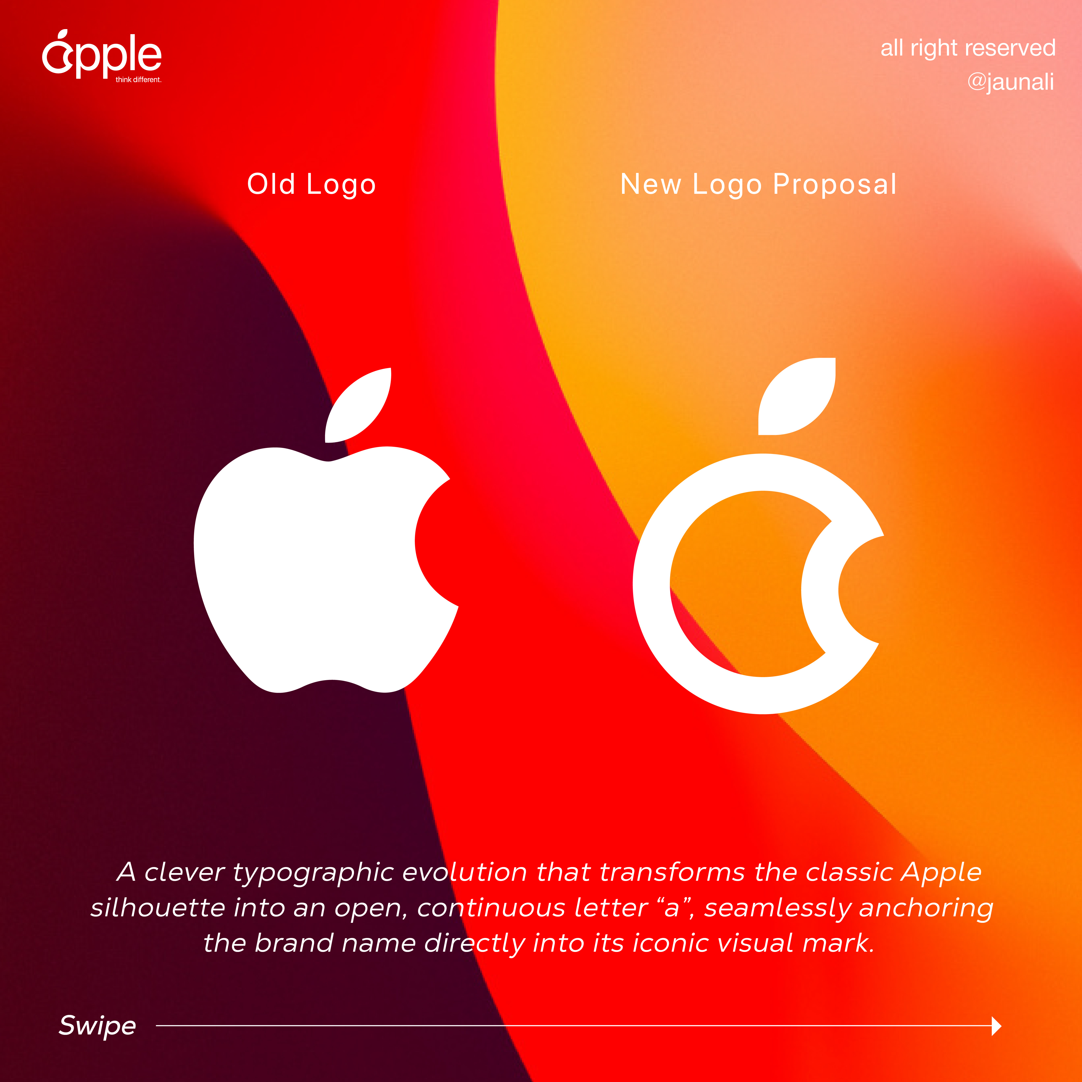 Apple Logo Redesign Proposal apple branding apple logo concept apple logo redesign apple new logo apple redesign apple update branding logo logo design