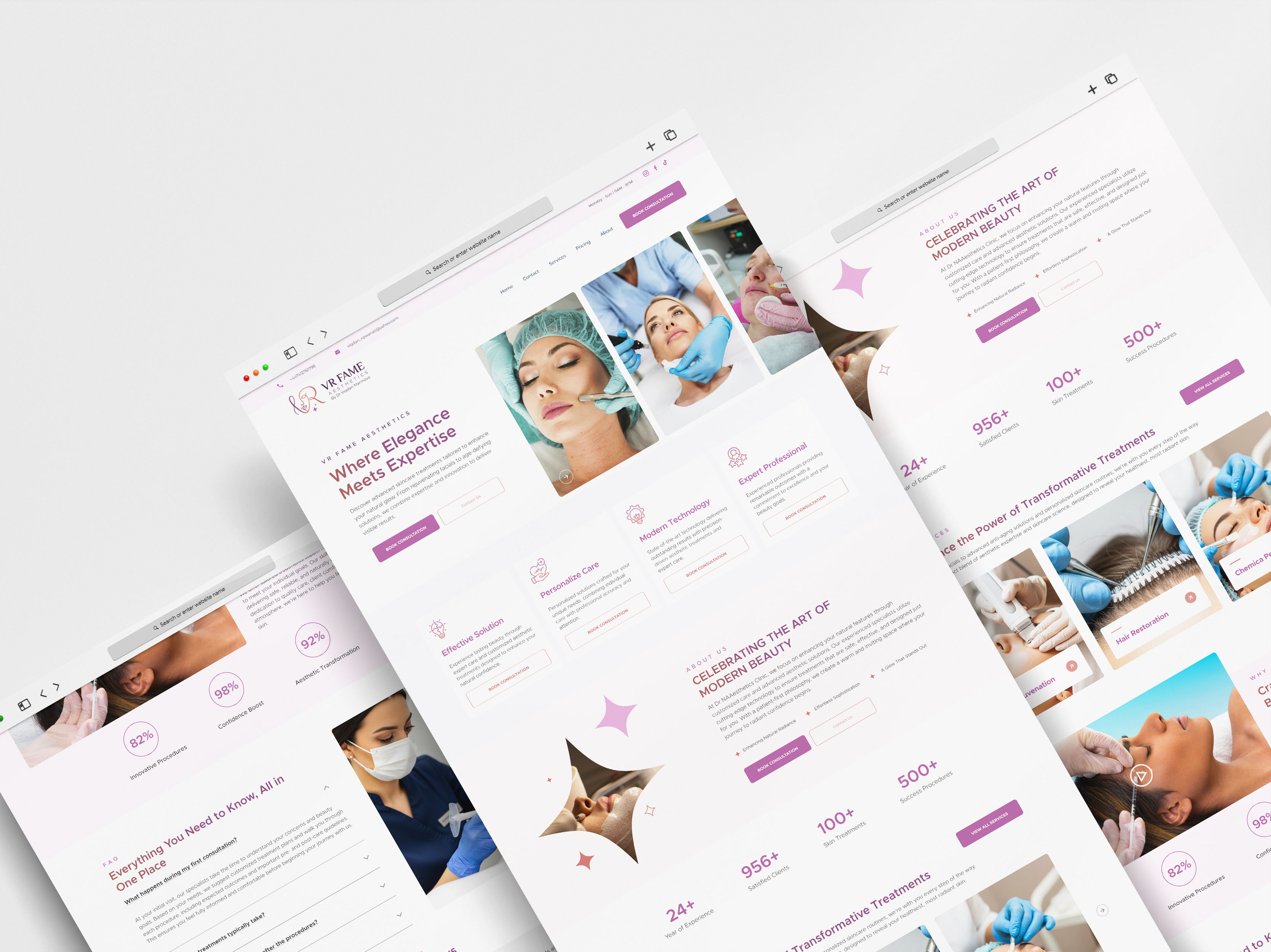 VR FAME Aesthetics - Skin Aesthetic Clinic design graphic design landing page skin care ui ux design website