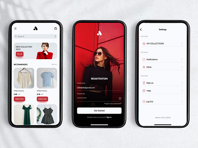 Store app clean design fashion minimal mobile store ui