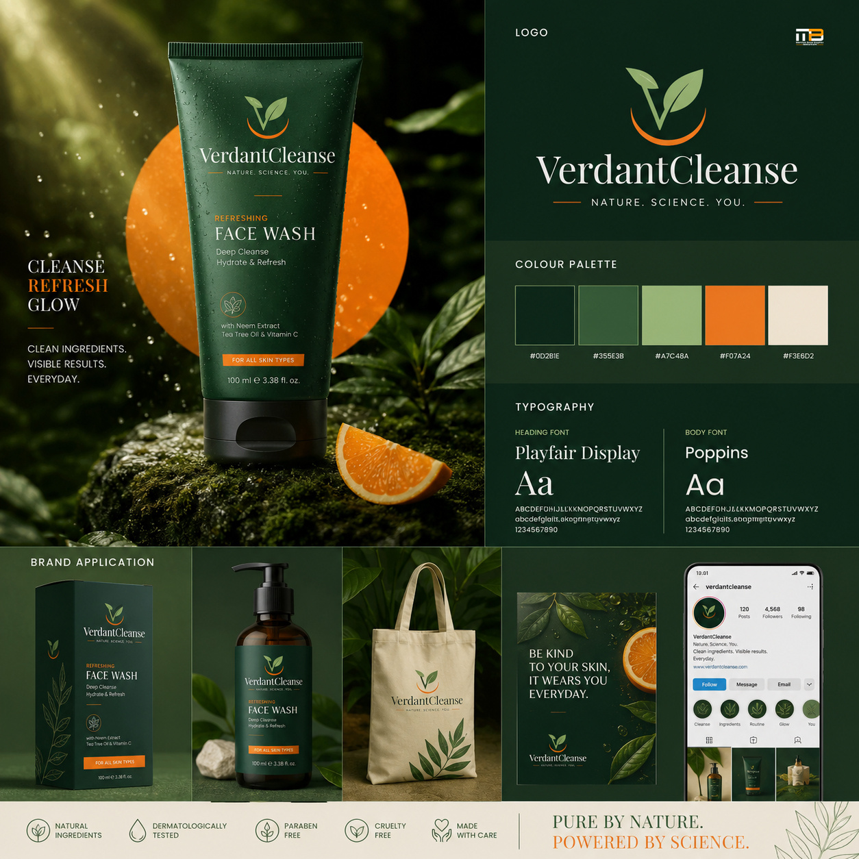 branding design work for verdantcleanse branding graphic design logo