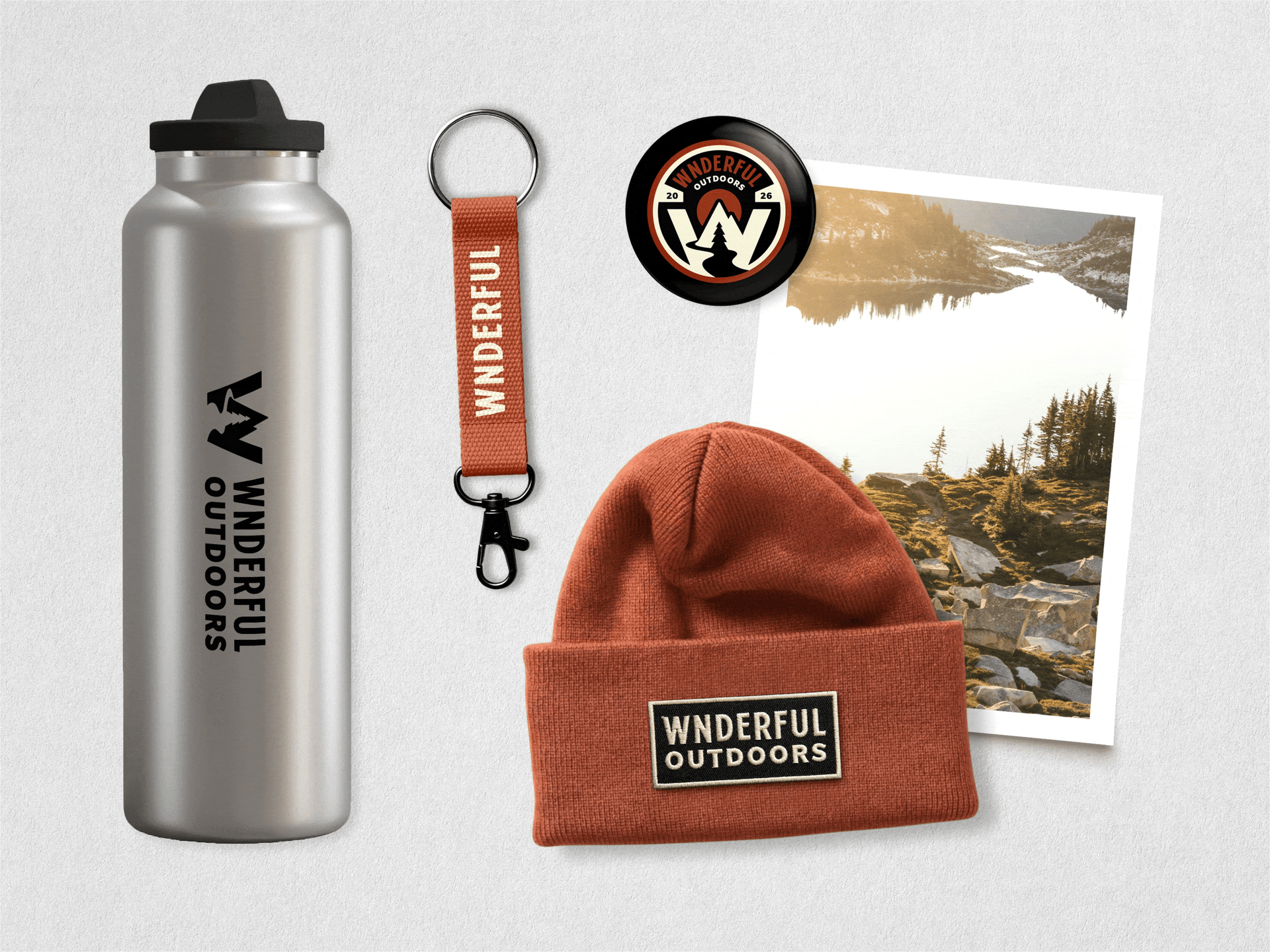 Wnderful Outdoors: Merch & Apparel adventure apparel brand identity branding camping design graphic design hiking illustration logo logo design merchandise nature outdoor outdoor branding vector