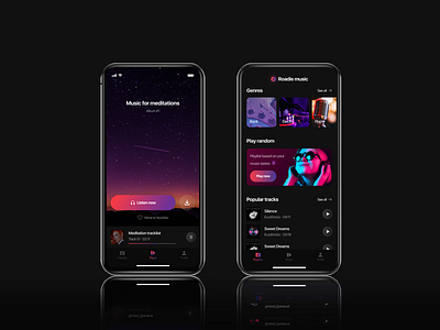 Music player app application clean design minimal mobile music player ui