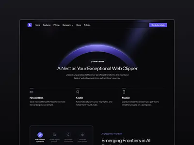 AI Nest - Hero section design framer framer ui ui ui design web web design web ui