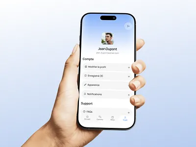Goût - Profile app blue cafe clean drumncode food glass minimal mobile mobile app profile restaurant