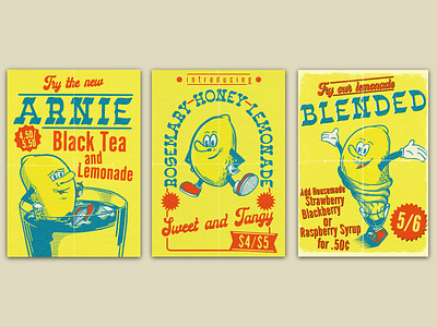 Collection of Promotional Posters for Tender Loving Coffee cafe coffee shop comic book graphic design illustration lemonade menu design news print vintage