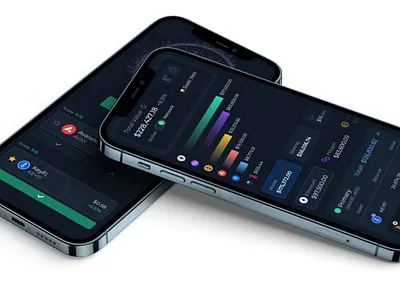 DeFi app on mobile - dark theme branding dark theme dashboard design illustration ui ux