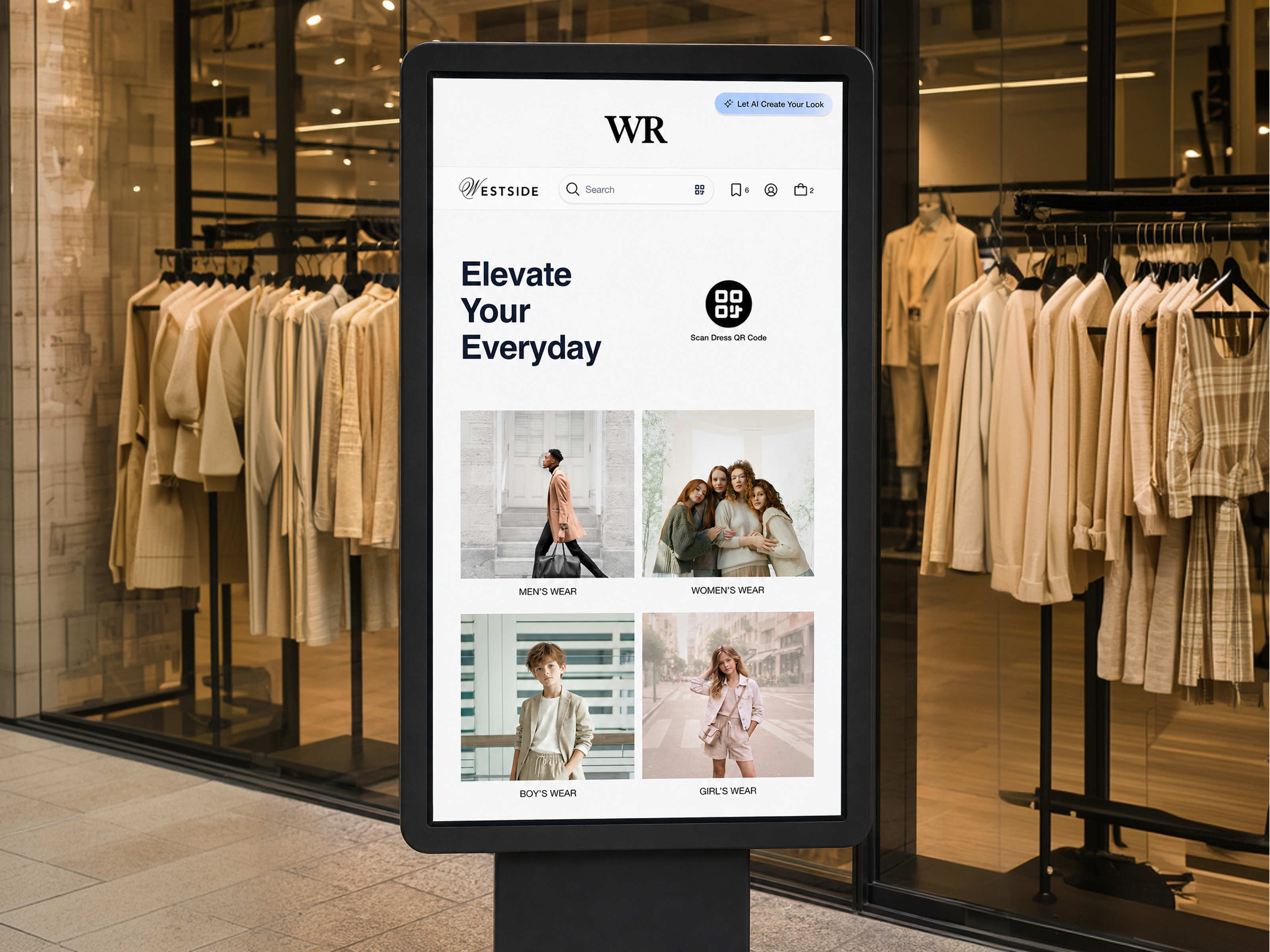 Weartual Reality - AI-Powered Virtual Retail Experience branding e commerce kioskui ui uiux user interface userexperience