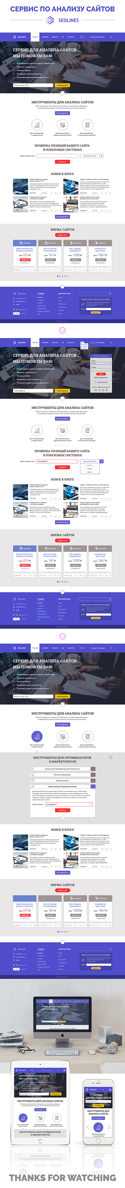 Сервис по анализу сайтов Seolines branding graphic design site ui