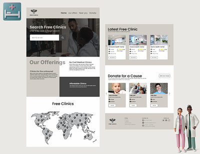 Free Clinic Finder website clinic design figma hospital ui website