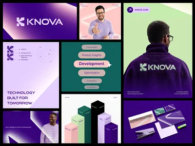 Knova - Logo & Brand Identity abstract logo app logo brand identity creative logo designer custom logo design futuristic branding geometric logo knova logo designer minimalist logo modern brand identity modern logo premium logo design professional branding saas logo startup branding tech logo typography logo unused logo for sale visual identity