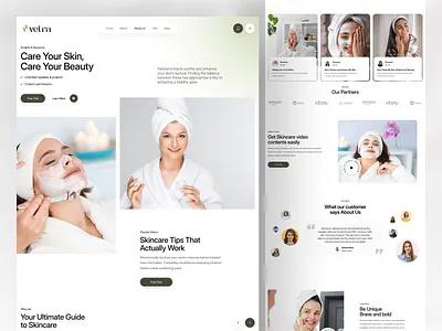 Vetra - Skincare Website UI Design animation beauty cosmetics cosmetology e commerce landing page landing page design natural online shop product design product page design skincare skincare landing page design skincare products skincare website uiux web design website website design