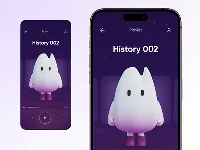 Children's Audiobook App — 3D Mascot & Purple UI 3ddesign appdesign audiobookapp characterdesign childrenapp cuteuiux darkui edtech figma illustration iosdesign kidsapp mascotdesign mobileapp mobiledesign productdesign purpleui storytime ui ux