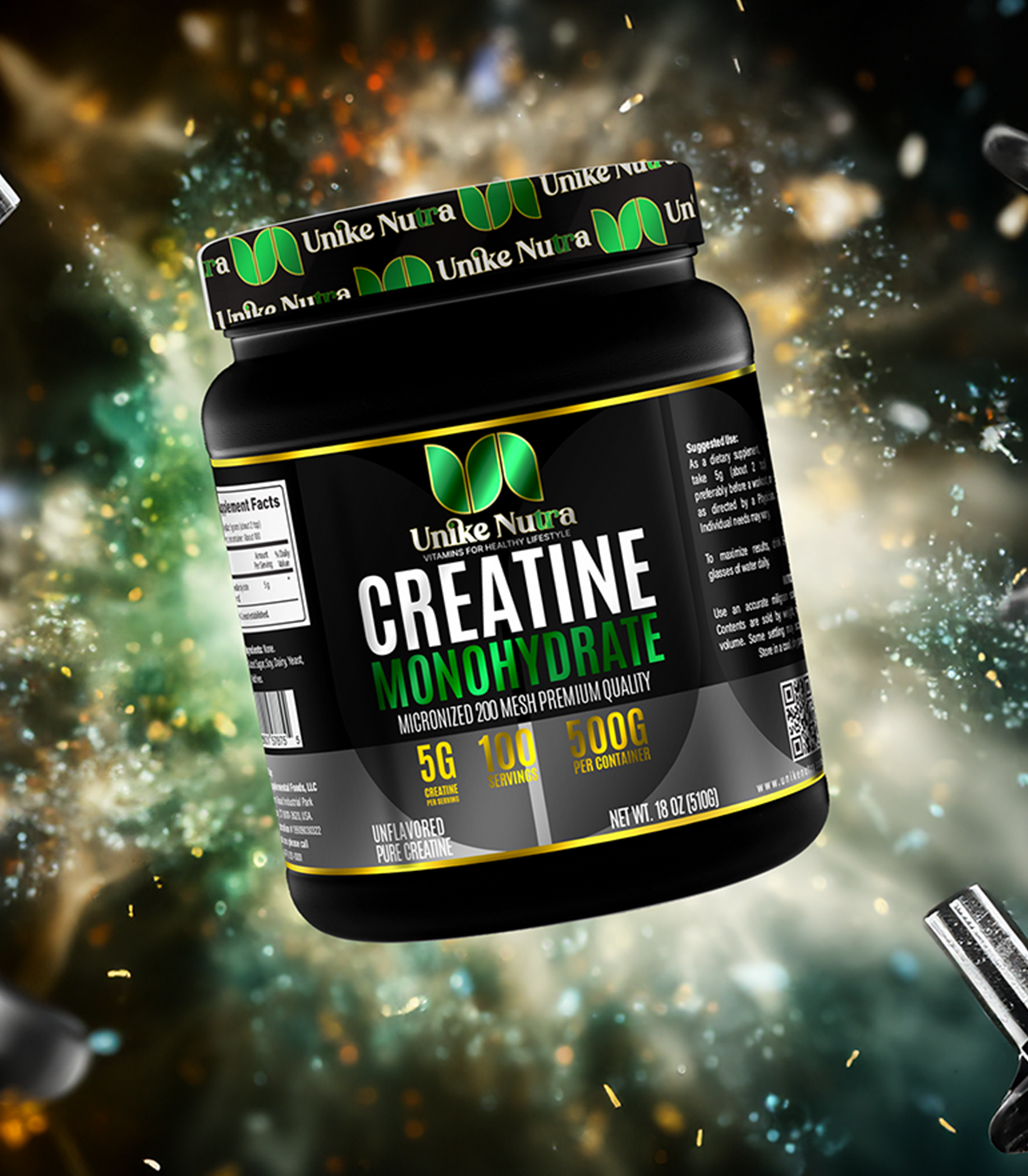 Creatine Monohydrate Product Packaging graphic design label mockup packaging product shrink sleeve supplement