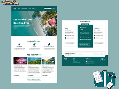 Vacation booking website design figma plans travel ui vacation website