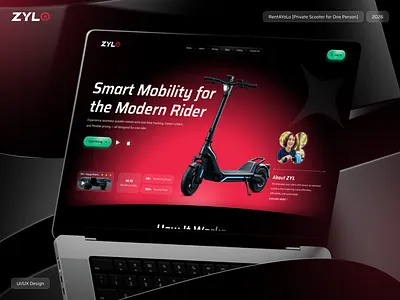 ZYL — Smart Mobility Landing Page Concept ai dark ui design interaction design mobility app mobility scooter product design scooter design scooter rental smart design smart scooter ui ui design ux uxdesign webdesign