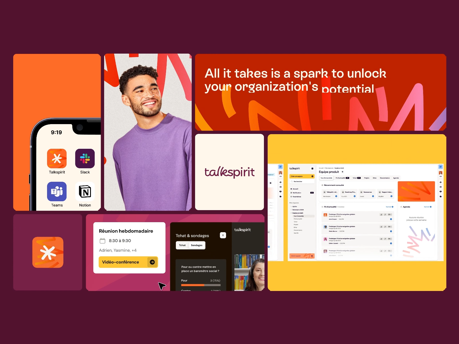 Talkspirit Product app application bento business design gouvernance graphic design ignite motion graphics product product design
