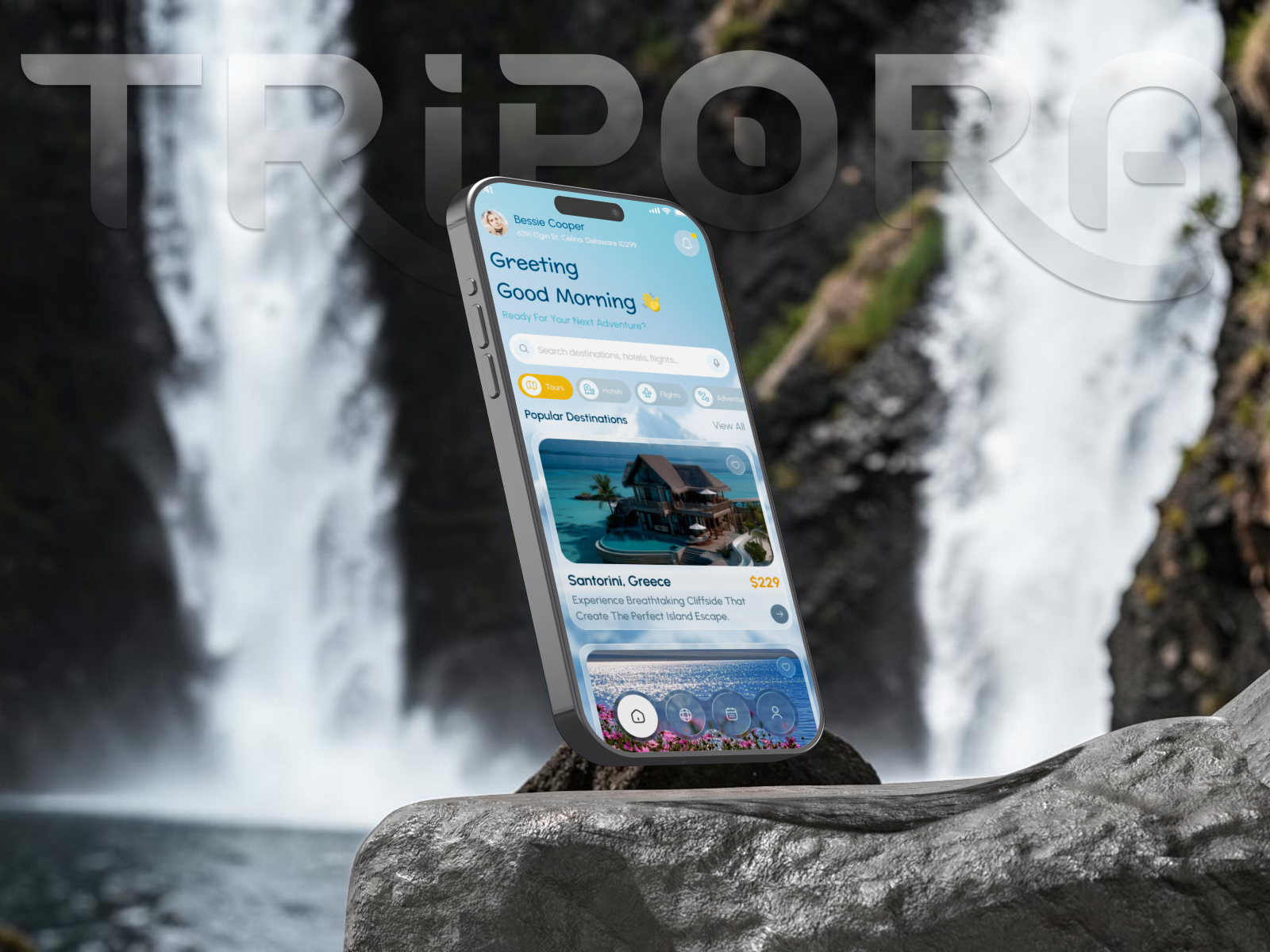 TRIPORA – Clean & Elegant Travel App UI Design app design design travel app travel design ui uiux ux