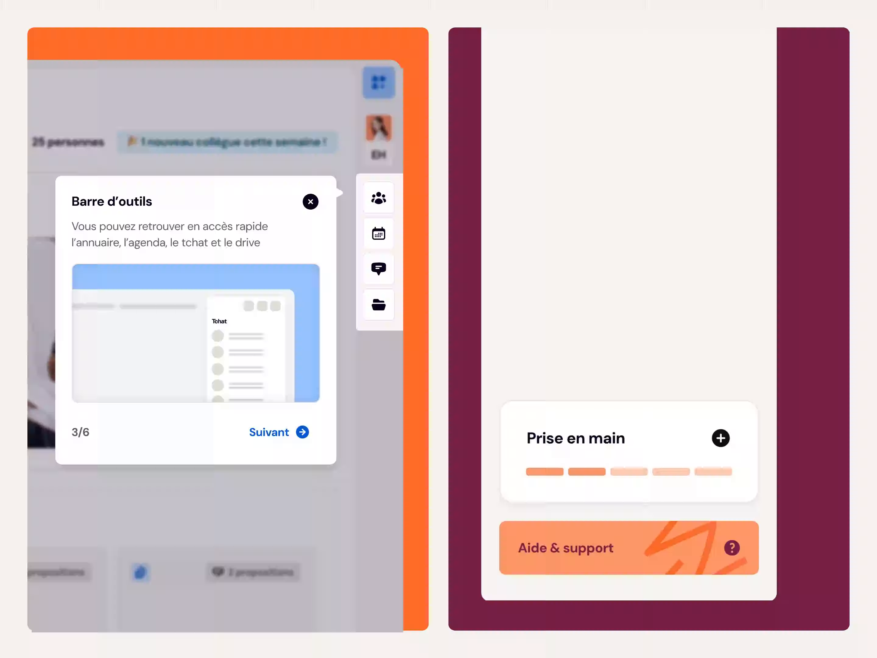 Example of Talkspirit Product - Suite within the workflow