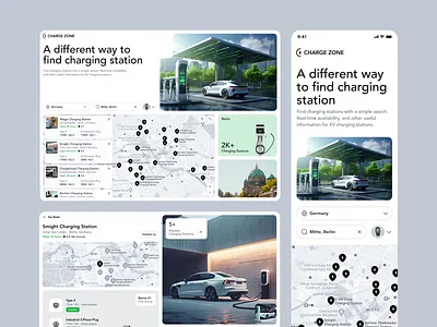 Charge Zone-Web Application UI agency application bento design dashboard dashboard ui data visualization ev ev charging ev charging dashboards ev charging station ev charging station app ev dashboard landing page map view product design ui ui ux ux webapp website