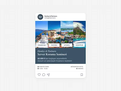 Paid Ad Design for Henley & Partners Turkey design graphic design paid ads social media