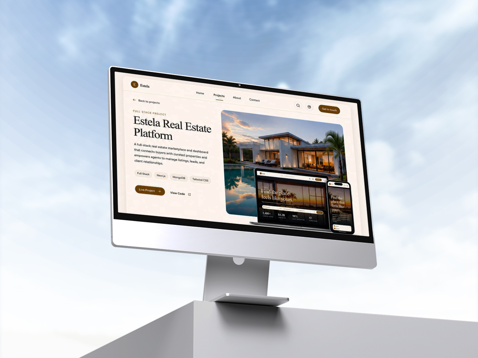 Estela — Luxury Real Estate Platform UI/UX dashboard design figma luxury website mobile ui modern ui real estate ui responsive design saas dashboard ui ui design user experience user interface ux design website design website development