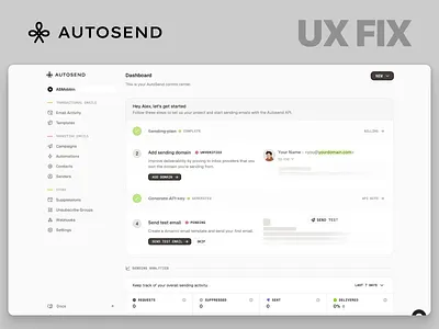 AutoSend Marketing Page UX Redesign autosend best ux design agency dashboard design interaction design marketing page product design product design agency redesign saas design ui design ux fix ux optimization ux redesign wcag