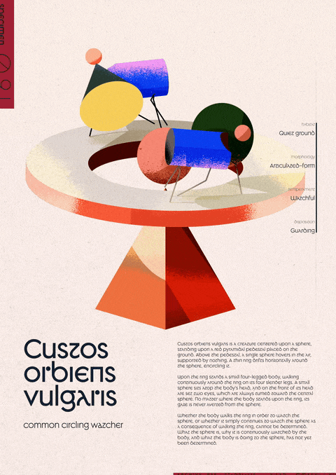 Custos orbiens vulgaris common circling watcher 3d artwork design graphic design illustration motion motion graphics