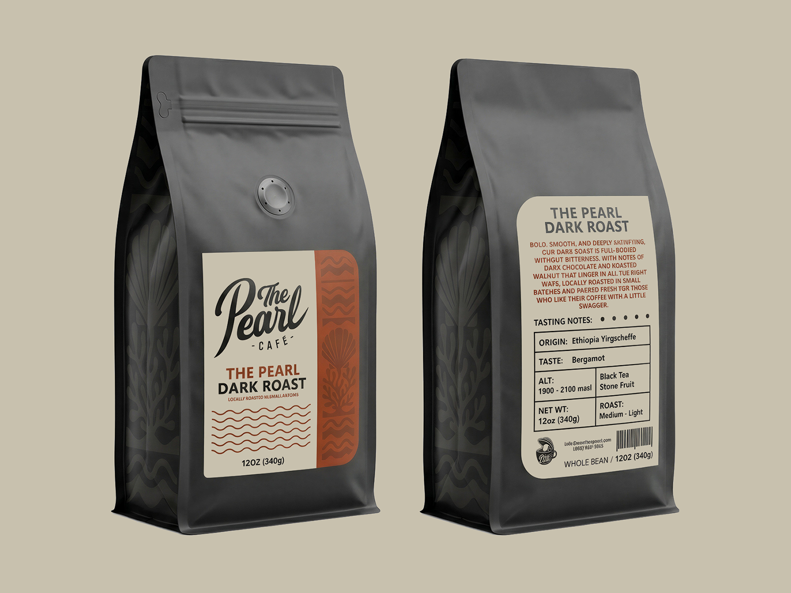 The Pearl Cafe bagdesign coffee coffeelabel label labeldesign produc productdesign
