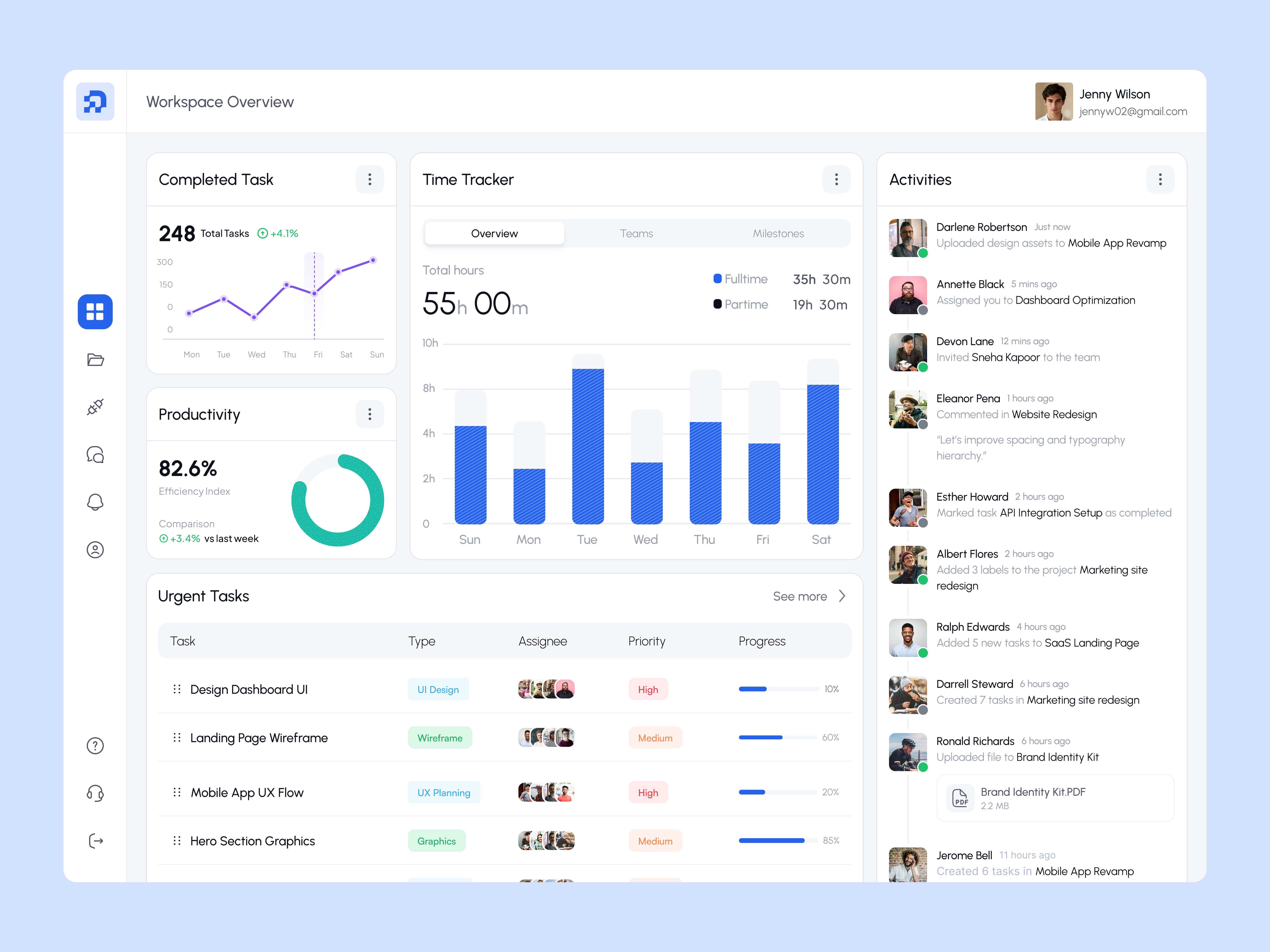 Example of Project Management Web App UI/UX Design