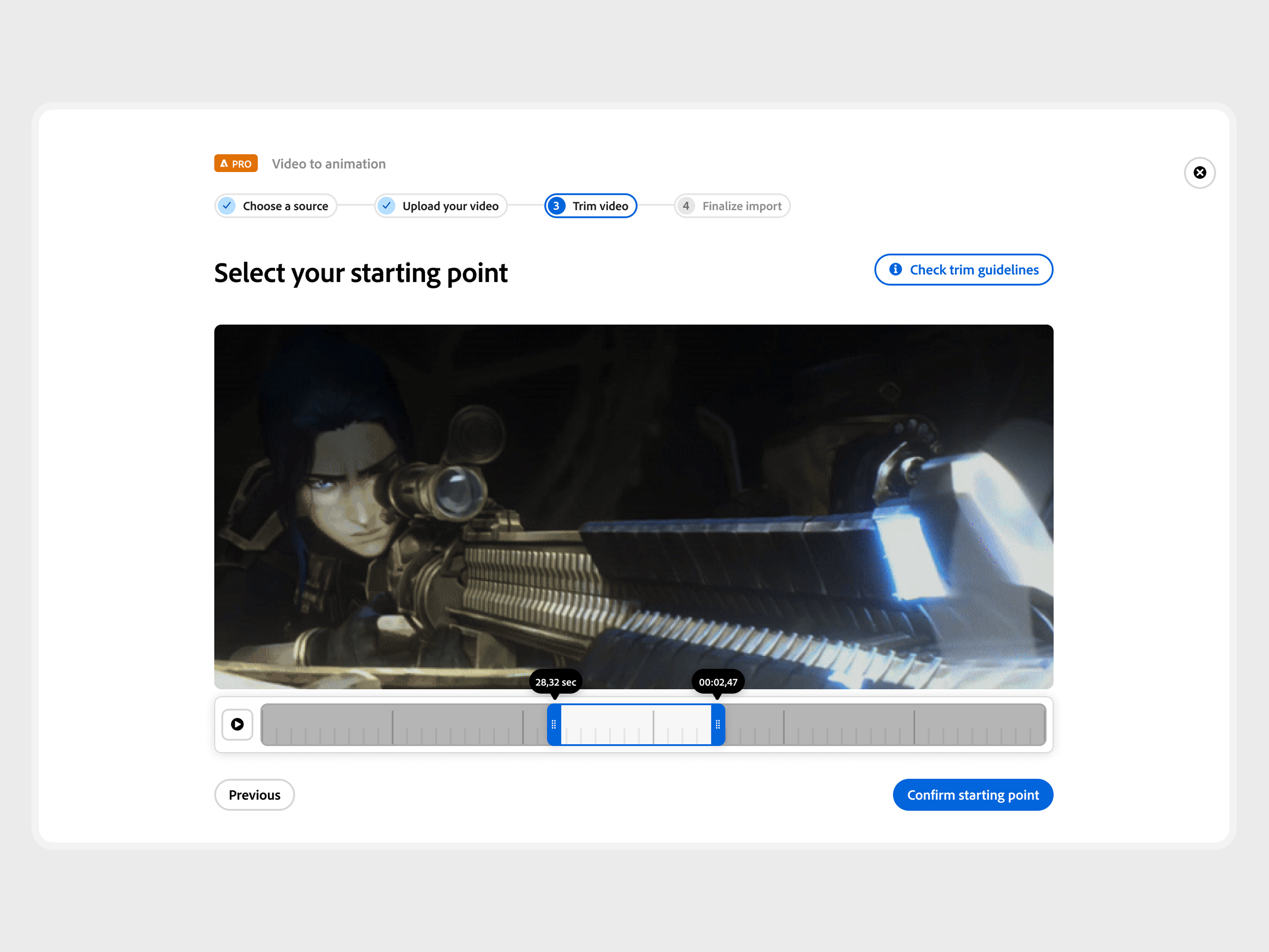 Mixamo - Video to animation flow