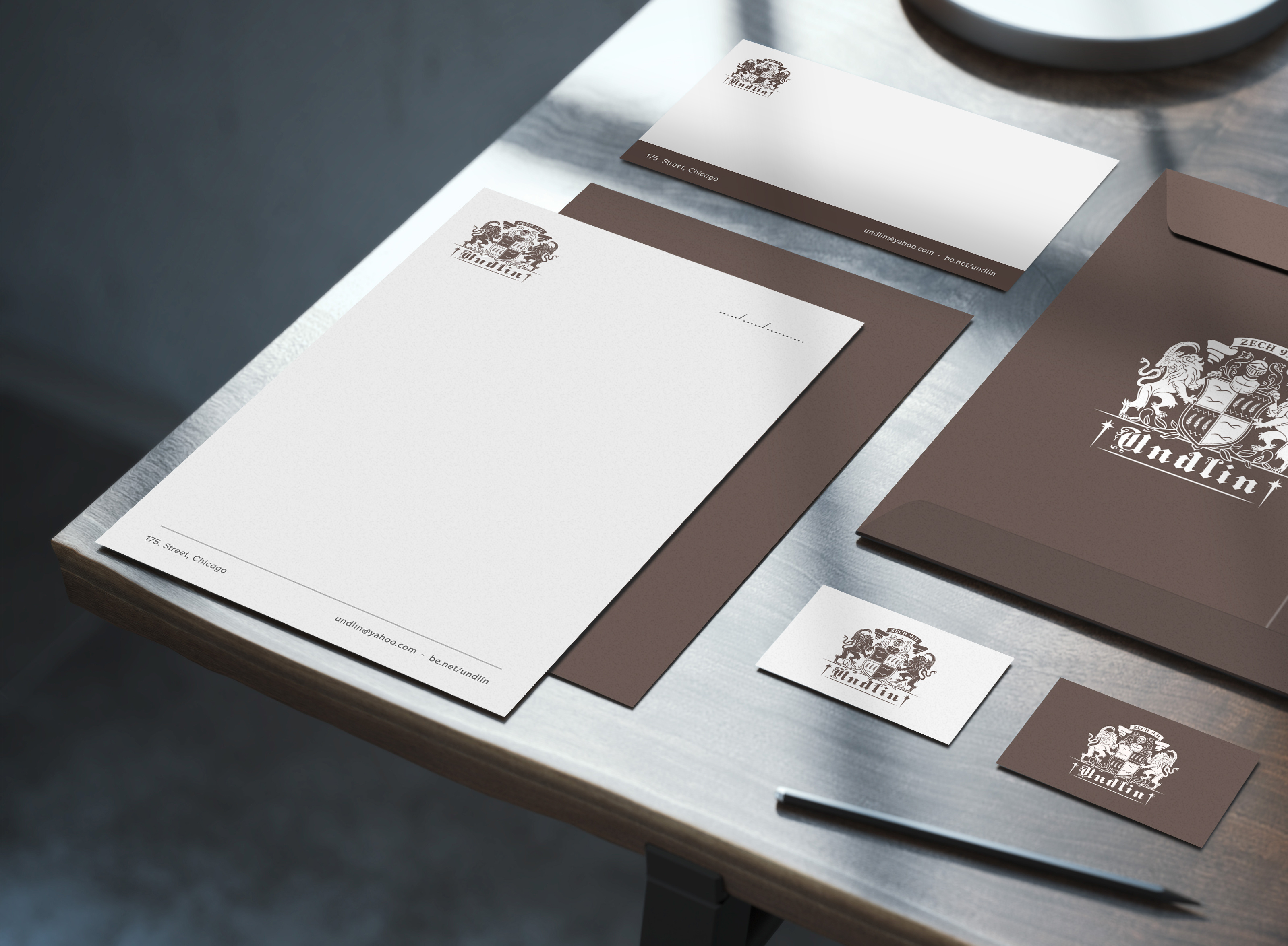 Undlin - Coat of Arms branding coat of arms crest emblem family crest graphic design heraldic logo heraldry heritage logo luxury stamp stationery