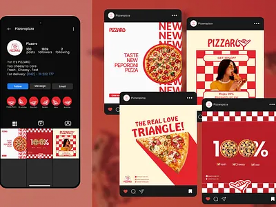 Pizza Brand - Pizzaro Instagram Post Design adobe photoshop advertising branding canva design creative design digital design flyer design food branding food design food poster graphic design instagram post marketing pizza pizza branding poster design restaurant marketing social media design typography visual identity