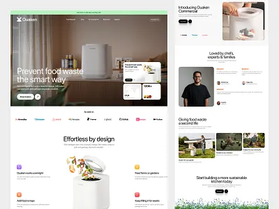 Ouaken food recycler website design design interface product service startup ui ux web website