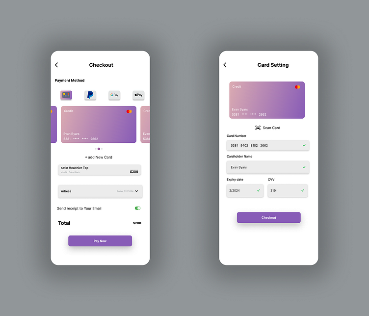 Payment verification screen design by Ibrahim Emad on Dribbble