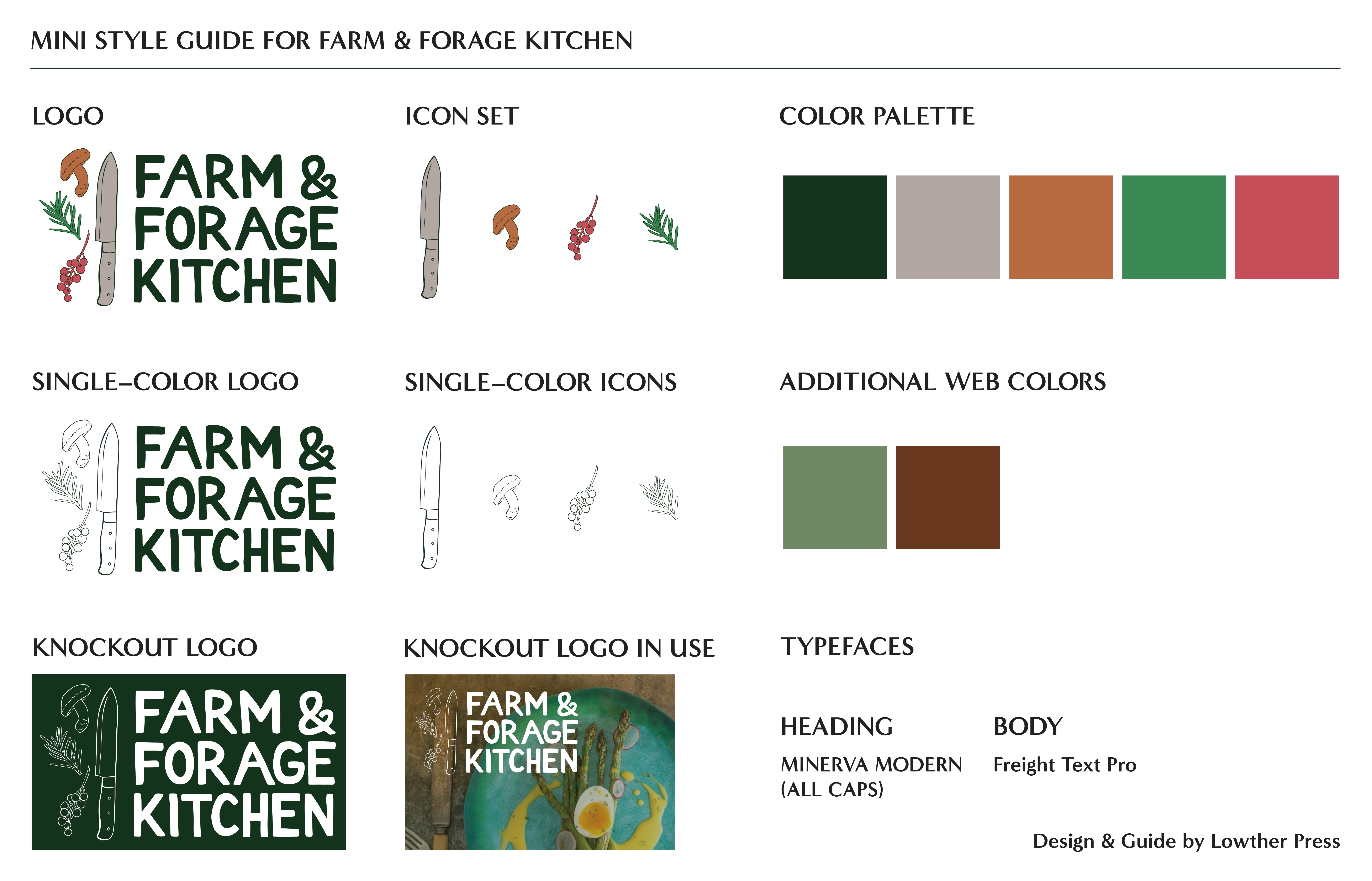 Example of Hand Illustrated Logo With Style Guide