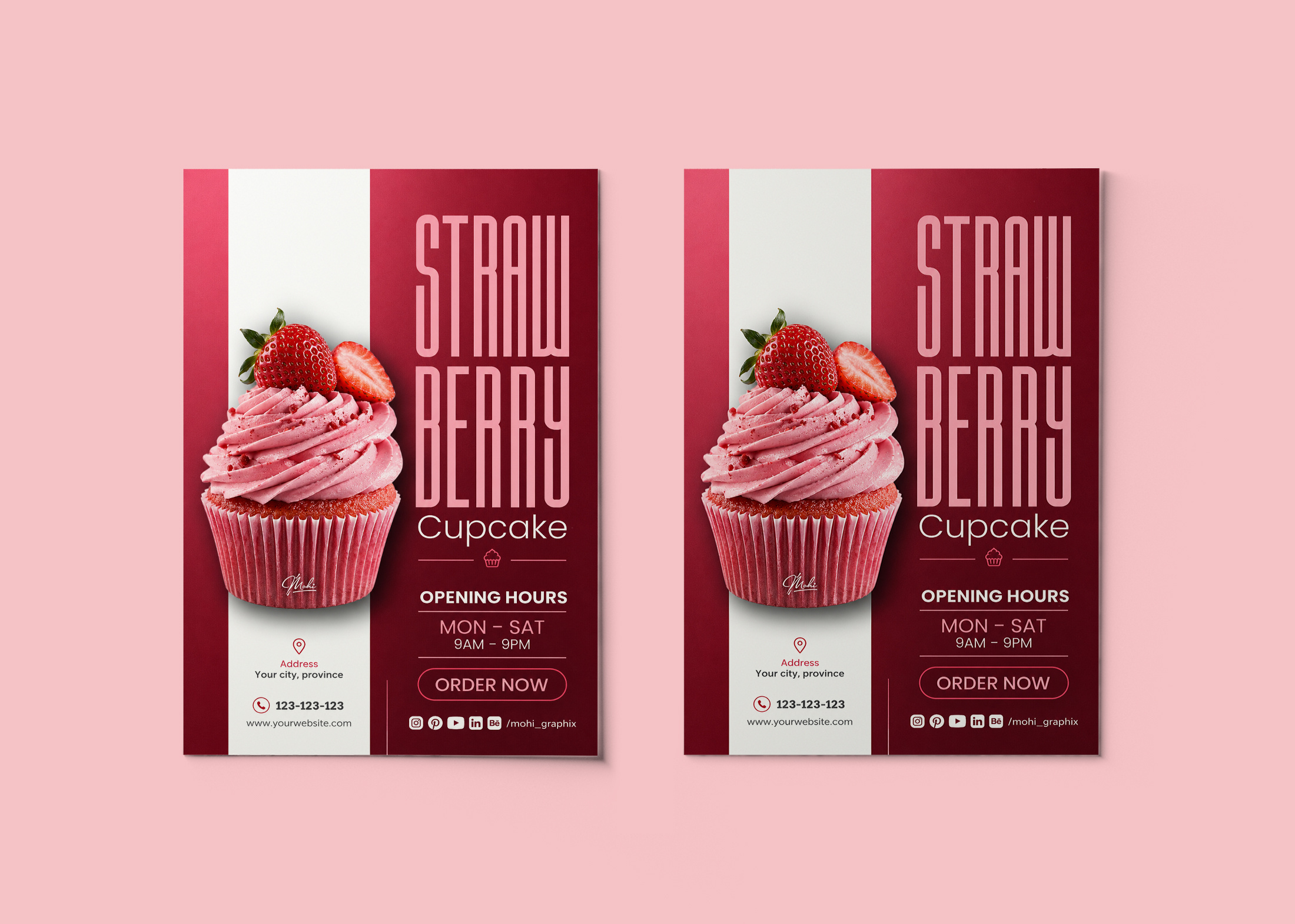 Cupcake Poster Design 𑣲⋆ branding cupcakeflyer delicious delicious food flyer flyerdesign food food flyer graphic design poster proffesionalflyer