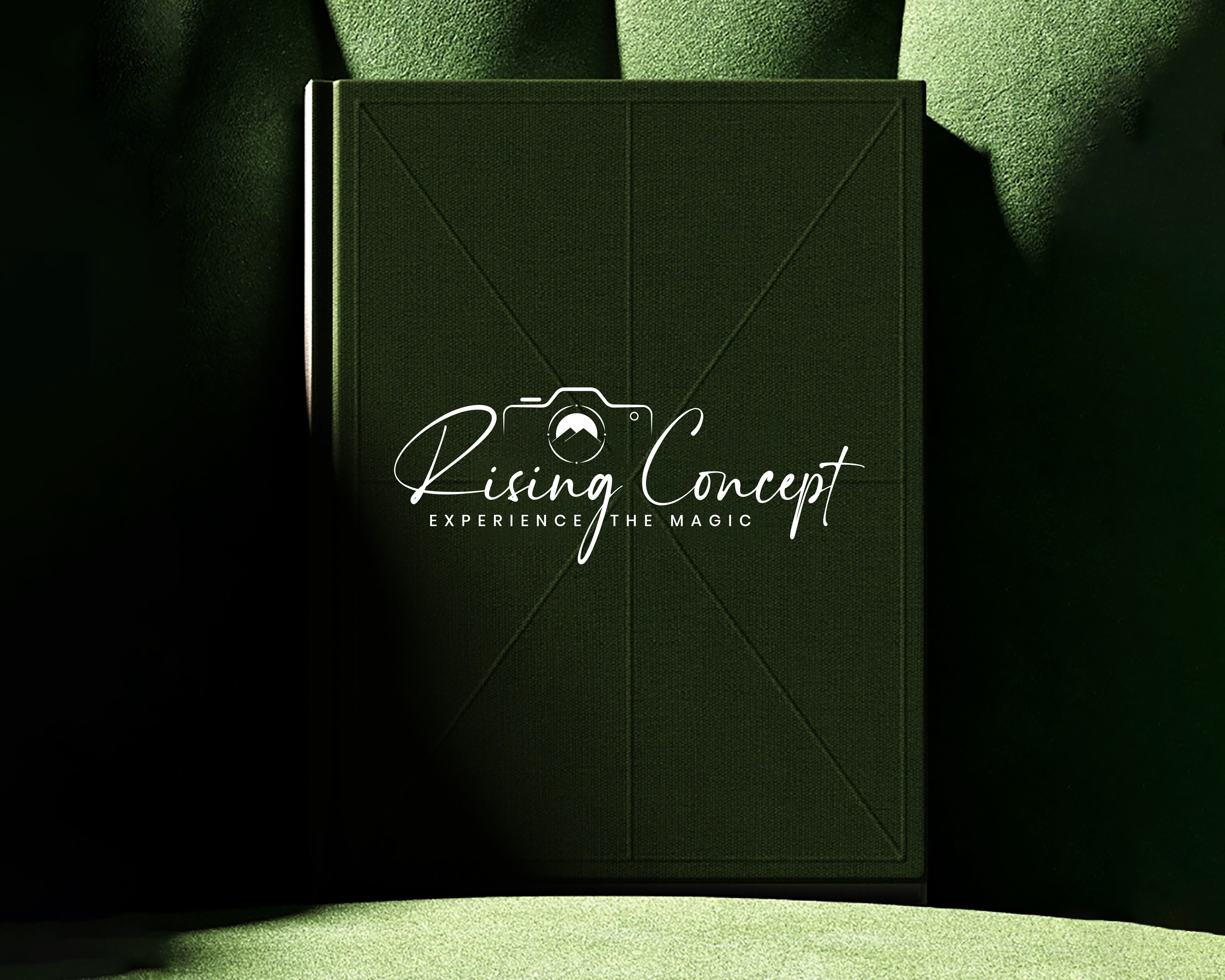 Rising Concept — Photography Brand Identity | Script Logo · Came branding camera design graphic design graphics design green identity illustration logo logodesigner logos logotype luxury photography portfolio script typography